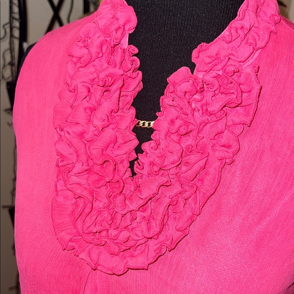 Chic Pink Ruffled Blouse - Picture 8 of 8
